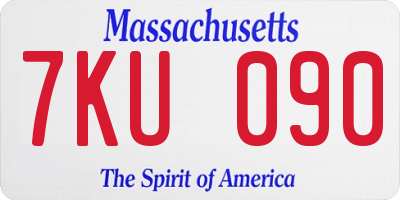 MA license plate 7KU090