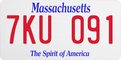 MA license plate 7KU091