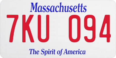 MA license plate 7KU094