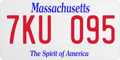 MA license plate 7KU095