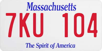 MA license plate 7KU104