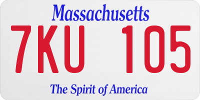 MA license plate 7KU105