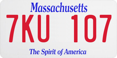 MA license plate 7KU107