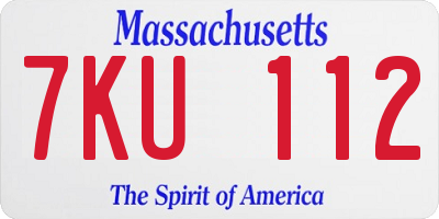 MA license plate 7KU112