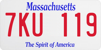 MA license plate 7KU119