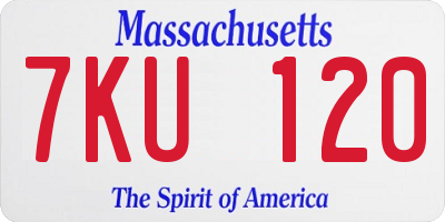 MA license plate 7KU120