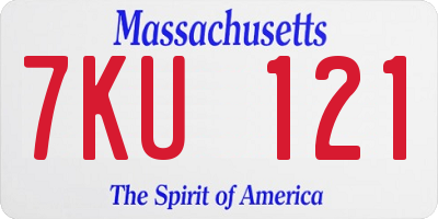 MA license plate 7KU121