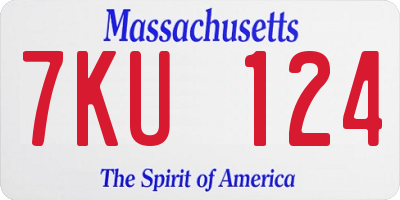 MA license plate 7KU124