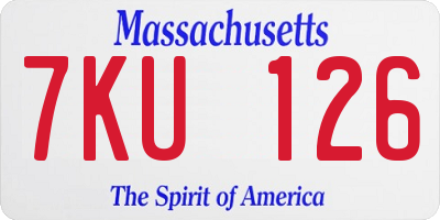 MA license plate 7KU126