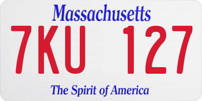 MA license plate 7KU127