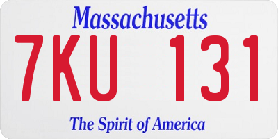 MA license plate 7KU131