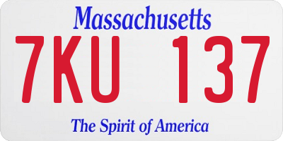 MA license plate 7KU137