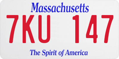 MA license plate 7KU147
