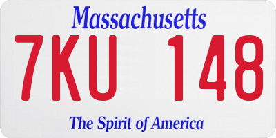 MA license plate 7KU148