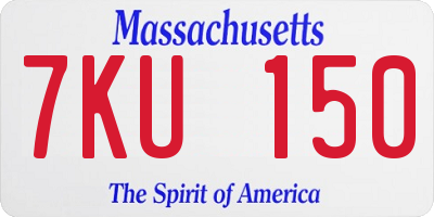 MA license plate 7KU150