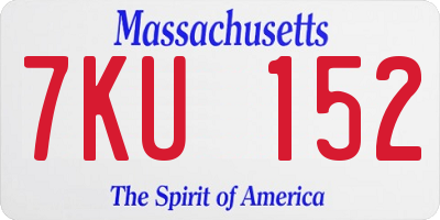 MA license plate 7KU152