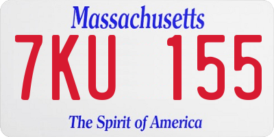 MA license plate 7KU155