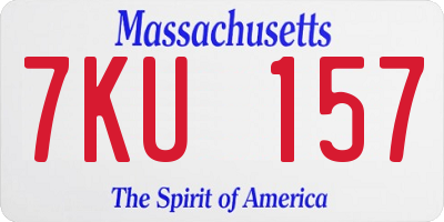 MA license plate 7KU157