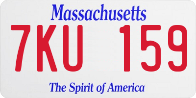MA license plate 7KU159