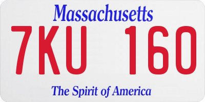 MA license plate 7KU160