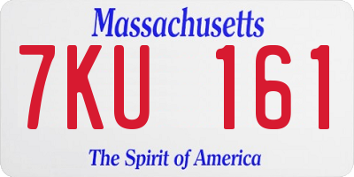 MA license plate 7KU161