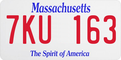 MA license plate 7KU163