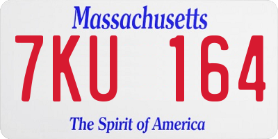 MA license plate 7KU164