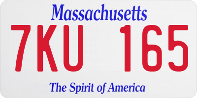 MA license plate 7KU165