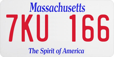 MA license plate 7KU166