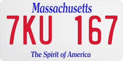 MA license plate 7KU167