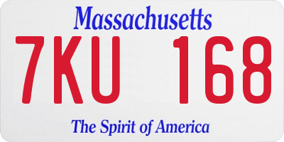 MA license plate 7KU168