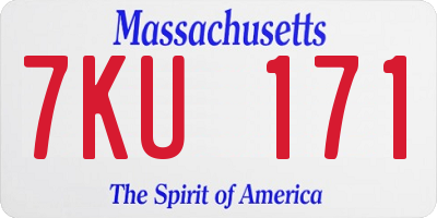 MA license plate 7KU171