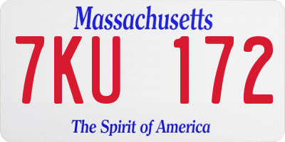 MA license plate 7KU172