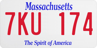 MA license plate 7KU174