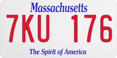 MA license plate 7KU176