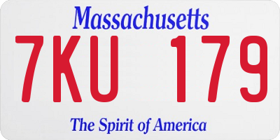 MA license plate 7KU179