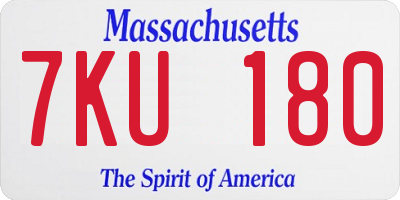 MA license plate 7KU180