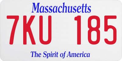 MA license plate 7KU185