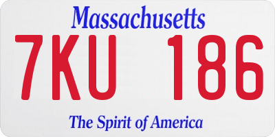 MA license plate 7KU186
