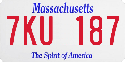 MA license plate 7KU187