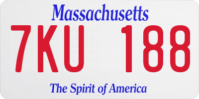 MA license plate 7KU188