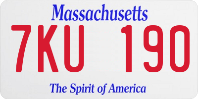 MA license plate 7KU190