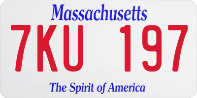 MA license plate 7KU197
