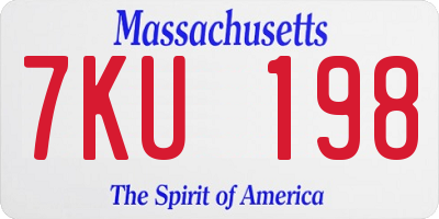 MA license plate 7KU198