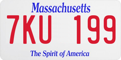 MA license plate 7KU199