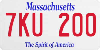 MA license plate 7KU200