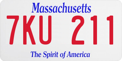 MA license plate 7KU211