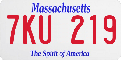 MA license plate 7KU219