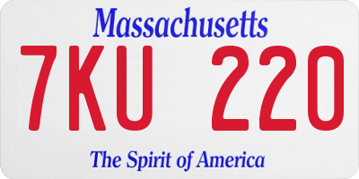 MA license plate 7KU220