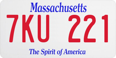 MA license plate 7KU221